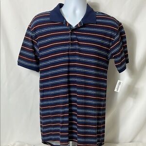 New with Tags Lu La Roe Men's Size Small Striped Polo Shirt Blue and Red